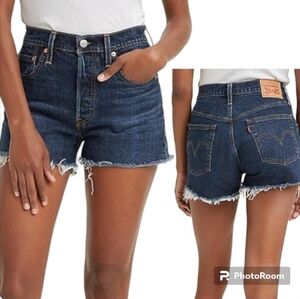 Levi's 501 Cut Off Fray Raw Hem Shorts